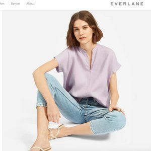 Everlane Linen Split-Neck Top